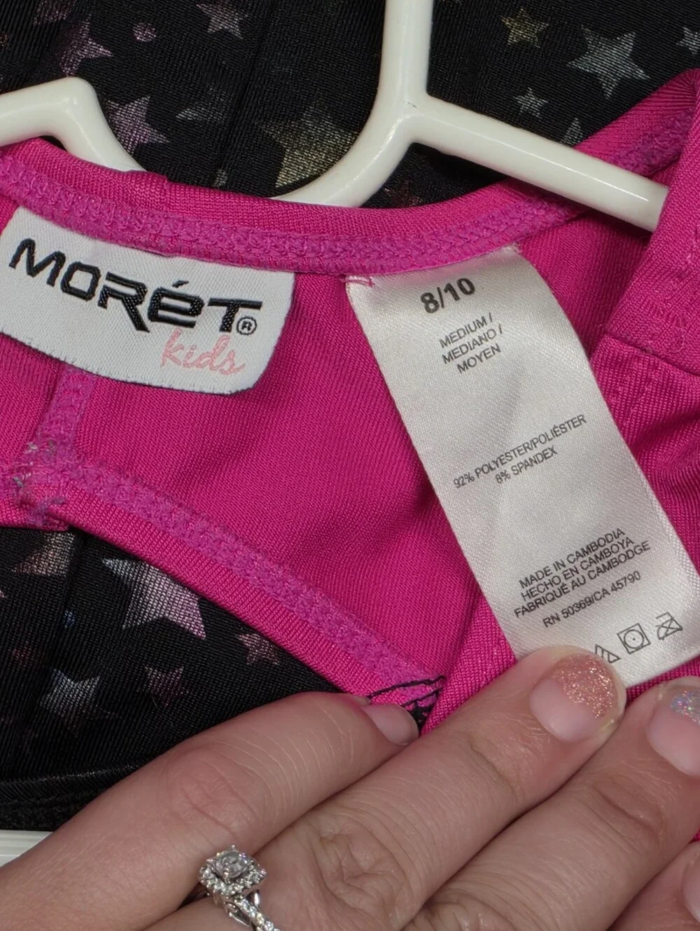 Moret Dance Leotard Black Pink Stars Girls Medium 8 - 2018